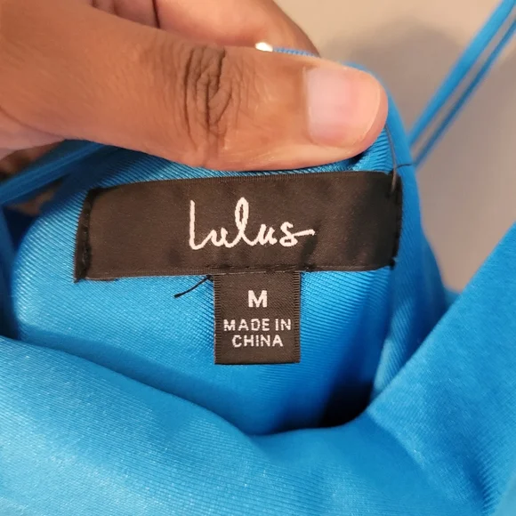 Lulus Attention Seeker Bright Blue Cowl Neck Maxi Dress. Size M - Picture 8 of 9